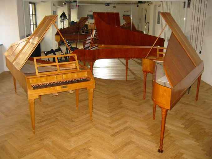 pianos on offer in WATZEK's workshop in Vienna